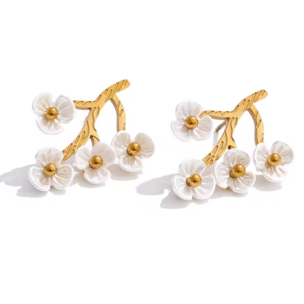 Cherry Blossom Gold Earrings